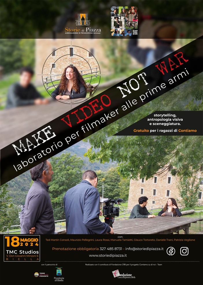 Prosegue "Make video not war": il laboratorio per filmaker alle prime armi.