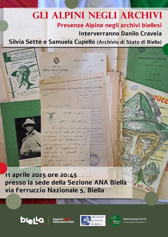"Gli Alpini negli Archivi", serata culturale in via Ferruccio