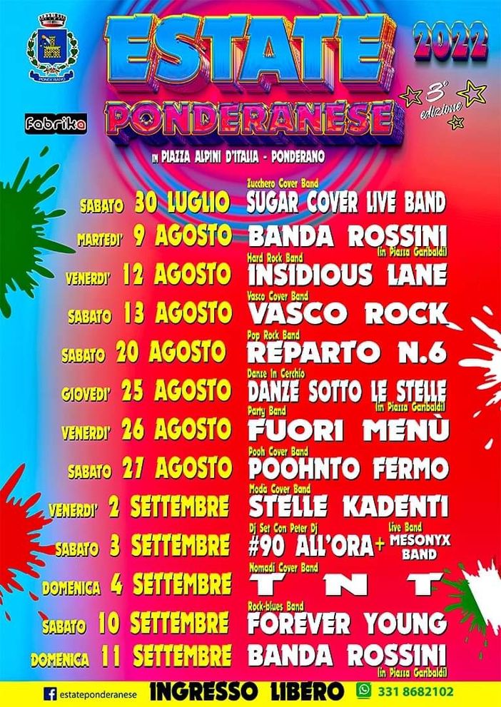 Ponderano, ritorna l’estate a tutta musica!