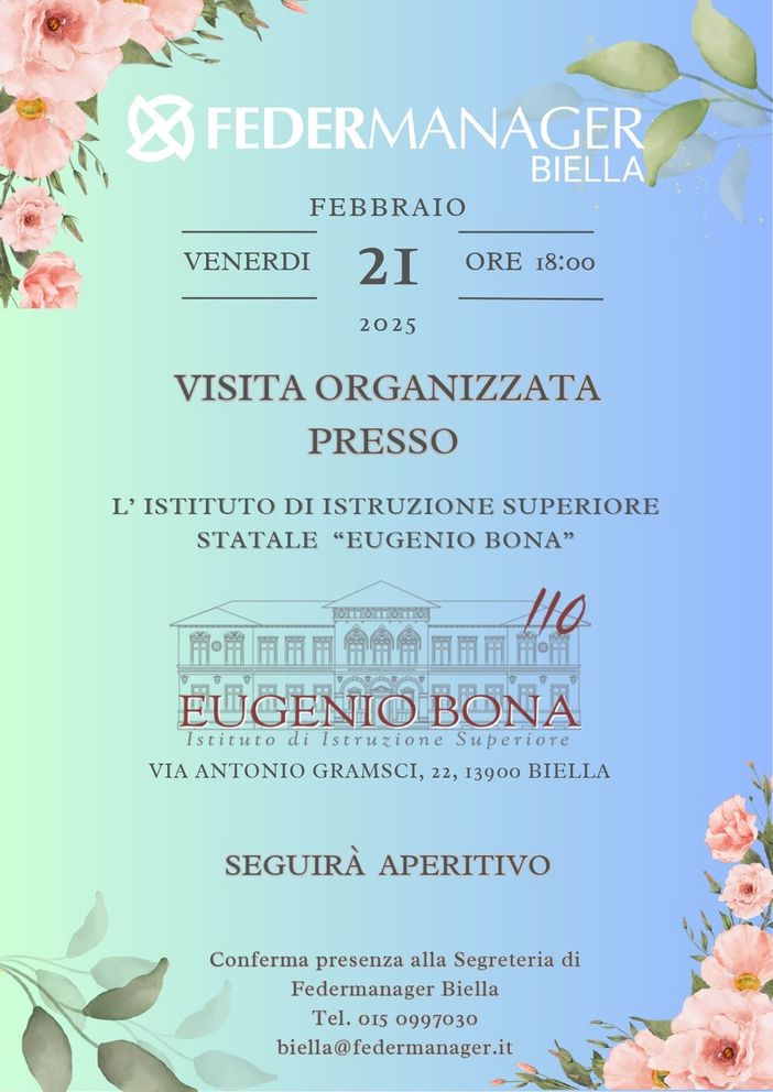 Biella, all'Istituto Eugenio Bona i manager tornano a scuola. Biella, all'Istituto Eugenio Bona i manager tornano a scuola.