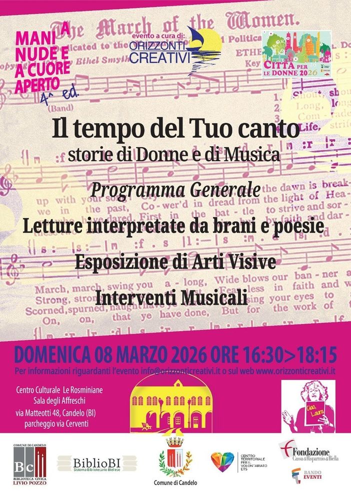 A mani nude e a cuore aperto, a Candelo un evento dedicato per l'8 Marzo