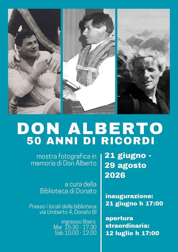A Donato una mostra in memoria di Don Alberto De Toni A Donato una mostra in memoria di Don Alberto De Toni