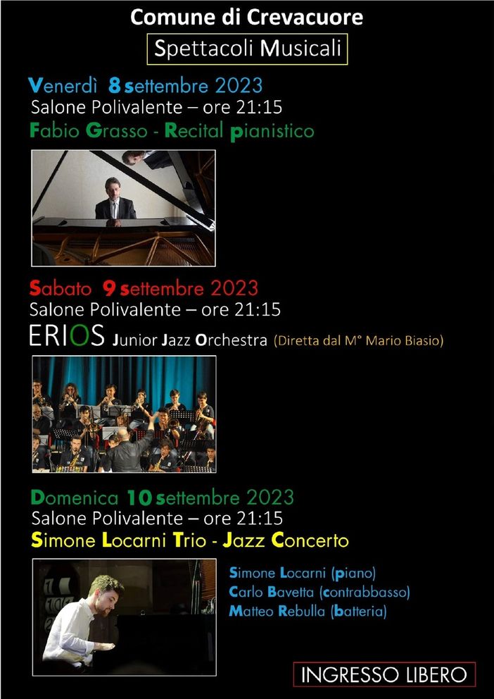 Crevacuore, a settembre gli Spettacoli Musicali