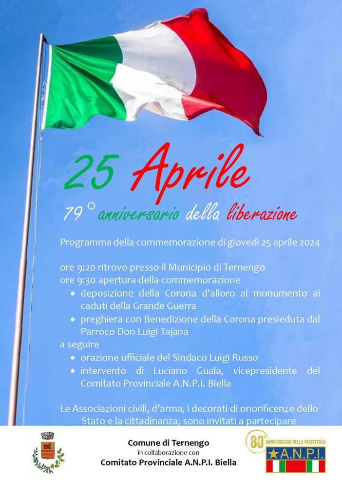 Festa della Liberazione 2024: a Ternengo la commemorazione.