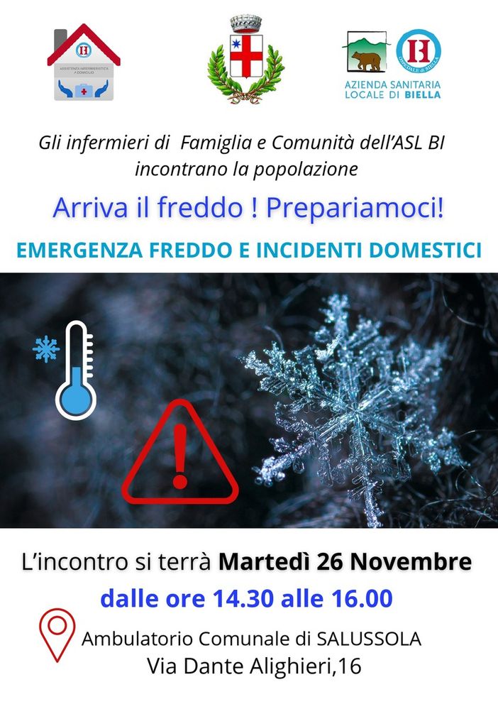 "Arriva il freddo, prepariamoci", un incontro a Salussola