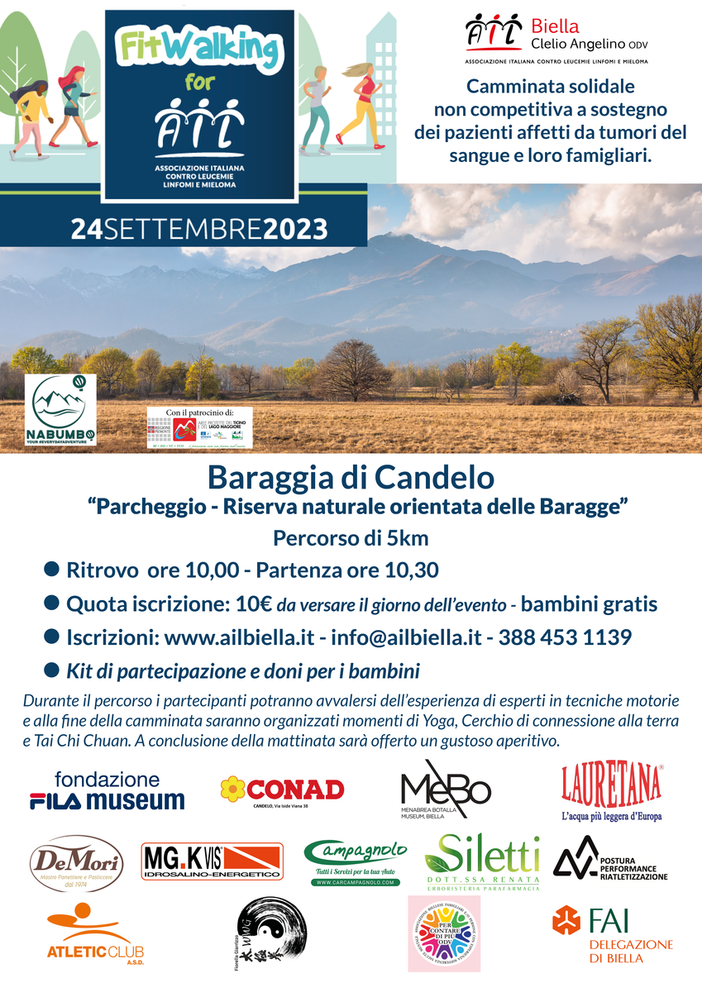 Domenica non perdete l'appuntamento con Fitwalking for AIL