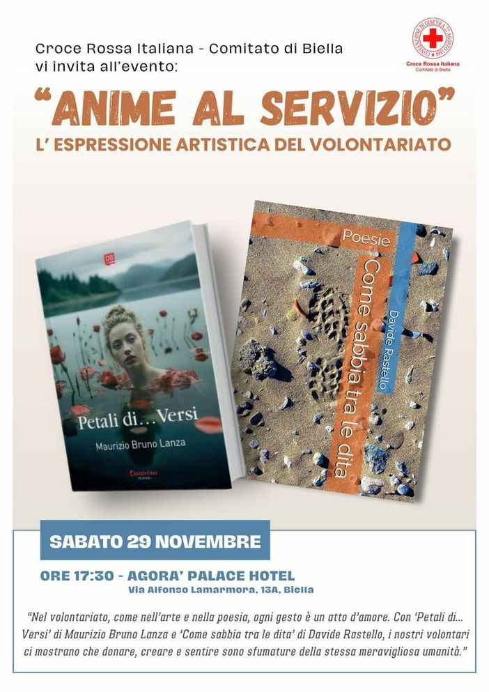 Croce Rossa Biella, poesia e volontariato: all'Agorà l'incontro gratuito