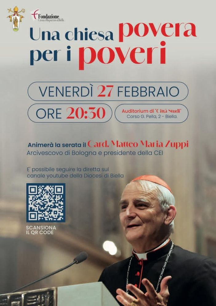 Il Cardinale Matteo Maria Zuppi sarà a Biella Il Cardinale Matteo Maria Zuppi sarà a Biella