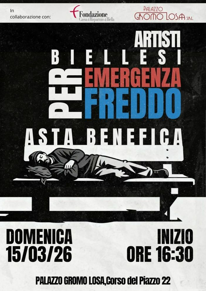 E' emergenza di senza fissa dimora:  all'asta opere di artisti e fotografi biellesi per raccogliere fondi