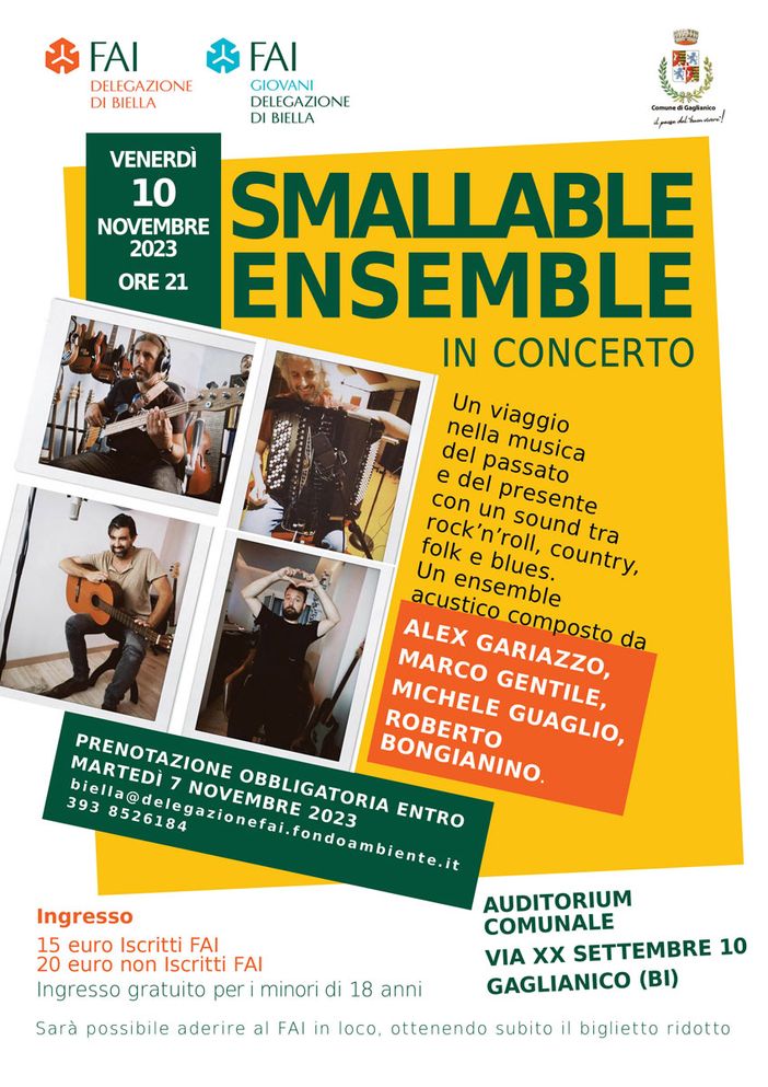 Smallable Ensemble in concerto a Gaglianico - Foto FAI Biella
