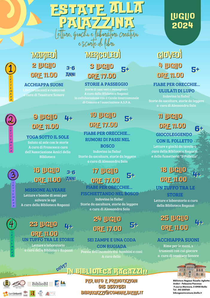 "Estate alla Palazzina": a Biella quattro settimane all’insegna della creatività.