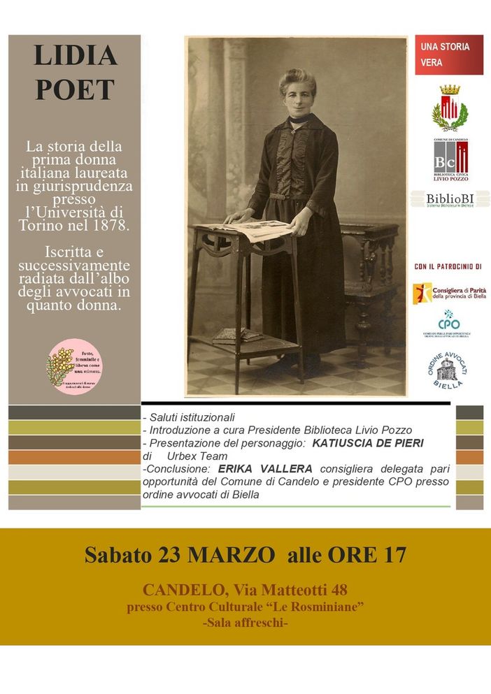 A Candelo il racconto di una storia vera, quella di Lidia Poet A Candelo il racconto di una storia vera, quella di Lidia Poet
