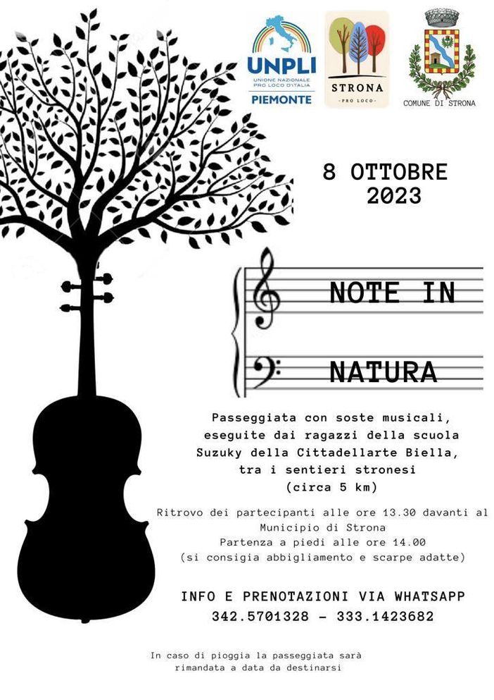 A Strona “Note in Natura”: la passeggiata con soste musicali. A Strona “Note in Natura”: la passeggiata con soste musicali.