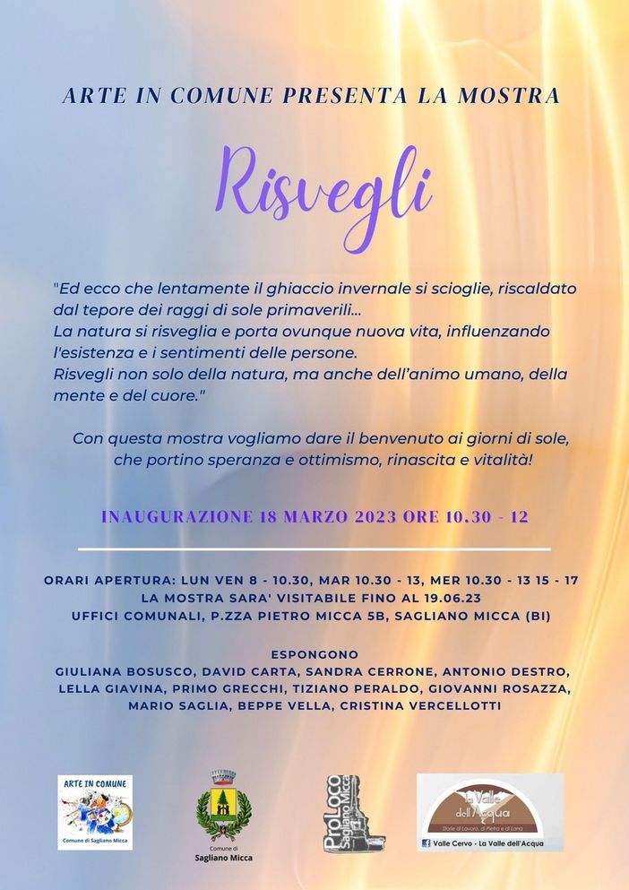 A Sagliano Micca la mostra “Risvegli” - Foto Comune Sagliano Micca