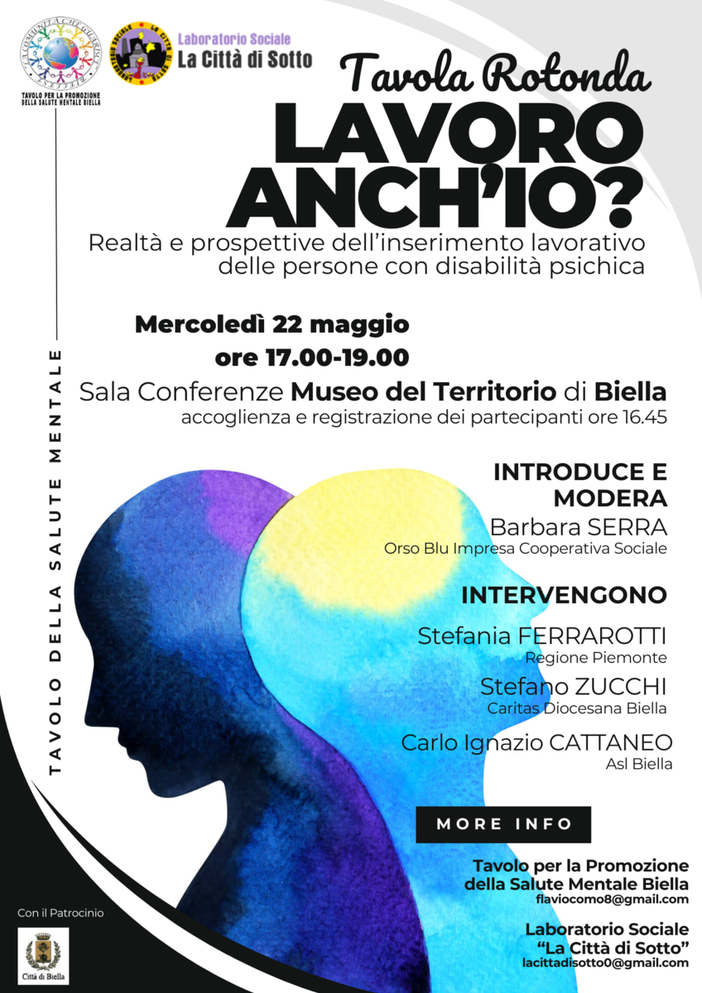 “Lavoro anch’io?” Realtà e prospettive dell’inserimento lavorativo delle persone con disabilità psichica”.