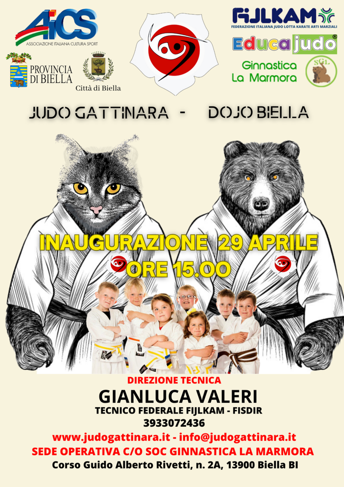 Domani l'inaugurazione a Biella di una nuova palestra di Judo Domani l'inaugurazione a Biella di una nuova palestra di Judo