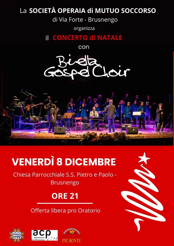 A Brusnengo il Concerto di Natale con il Biella Gospel Choir
