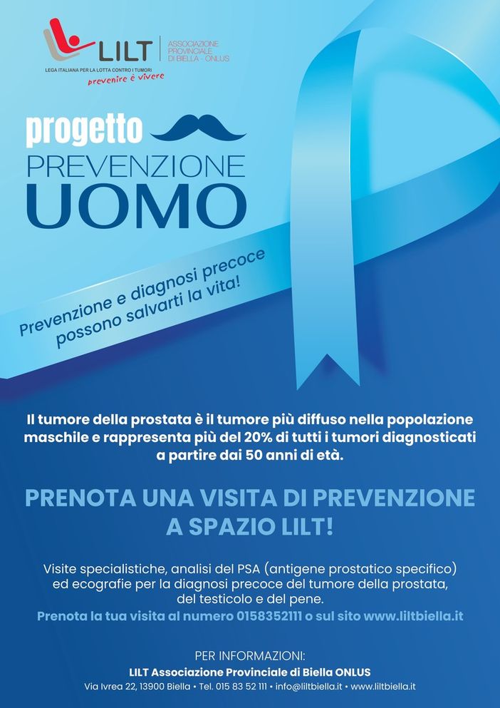LILT Biella: “La prevenzione è una cosa da uomini!” Il Progetto Prevenzione Uomo. LILT Biella: “La prevenzione è una cosa da uomini!” Il Progetto Prevenzione Uomo.