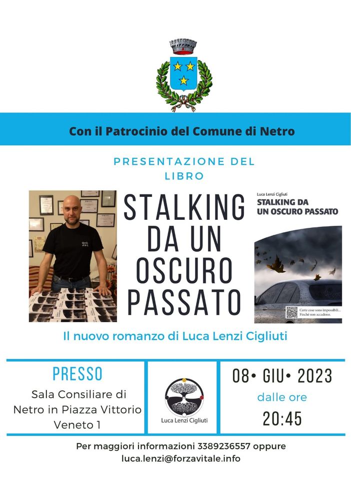 Netro, presentazione del libro “Stalking da un oscuro passato”