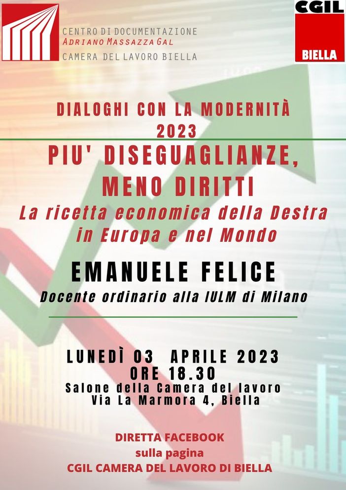 Tornano i “dialoghi con la modernità”, ospite Claudio Emanuele Felice Tornano i “dialoghi con la modernità”, ospite Claudio Emanuele Felice