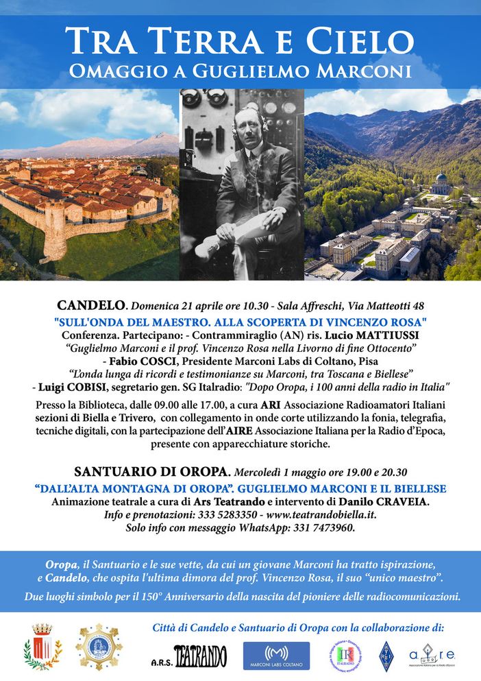 Tra Terra e Cielo, a Candelo omaggio a Guglielmo Marconi Tra Terra e Cielo, a Candelo omaggio a Guglielmo Marconi