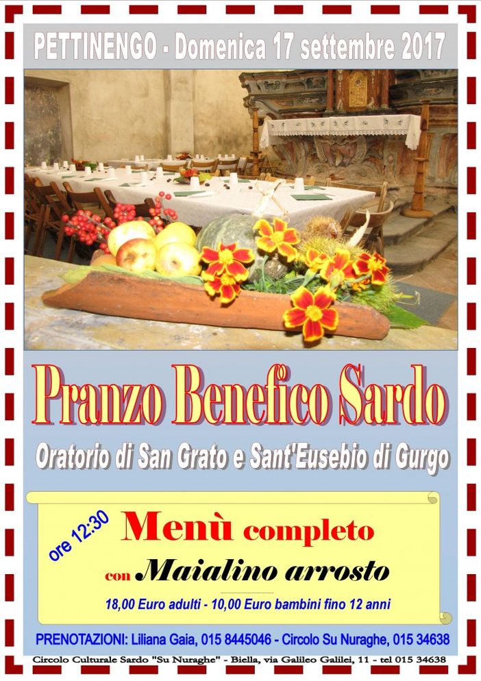 Pettinengo: Maialini arrosto alla sarda, pranzo in chiesa in onore di San Grato