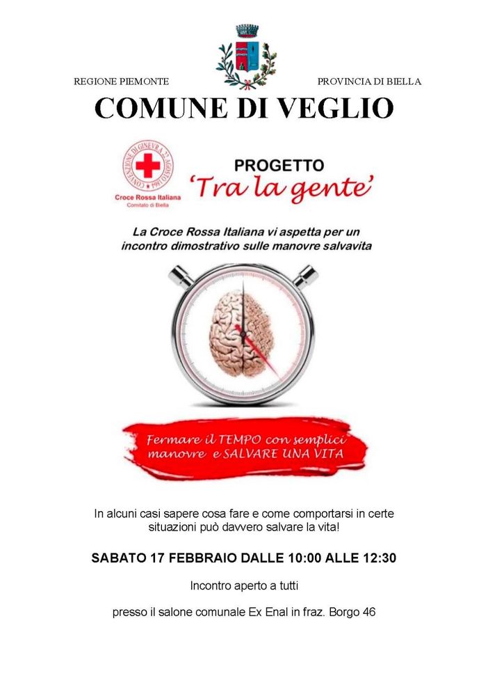A Veglio “Tra la gente”: il progetto della Croce Rossa, sulle manovre salvavita.