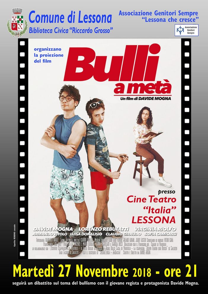 Lessona contro il bullismo, al cineteatro Italia il film del giovane Davide Mogna