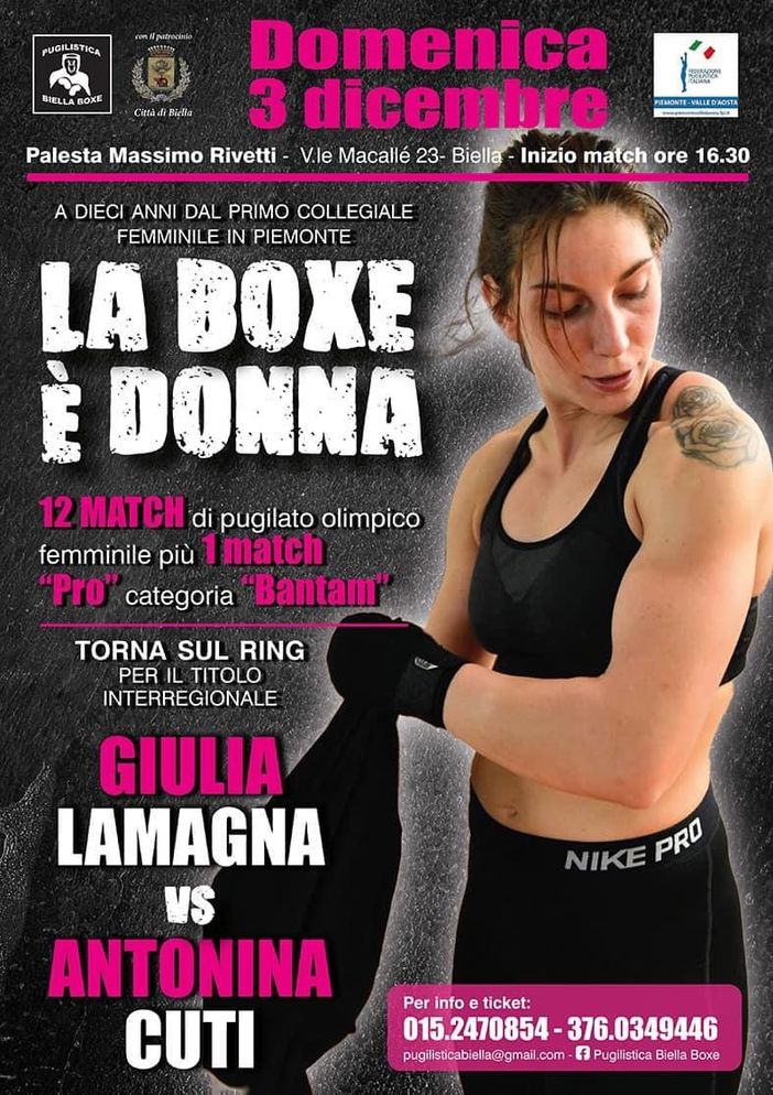 Giulia Lamagna prima pugile pro biellese: l’incontro professionistico con Antonina Cuti. Giulia Lamagna prima pugile pro biellese: l’incontro professionistico con Antonina Cuti.