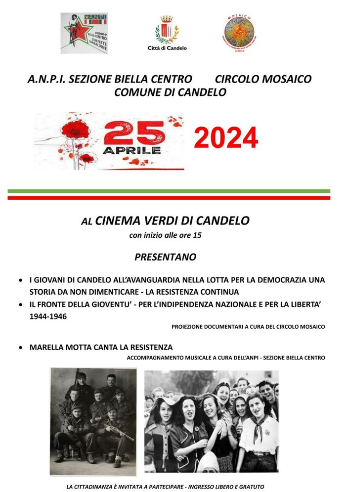 Anniversario della liberazione: a Candelo la proiezione del docufilm. Anniversario della liberazione: a Candelo la proiezione del docufilm.