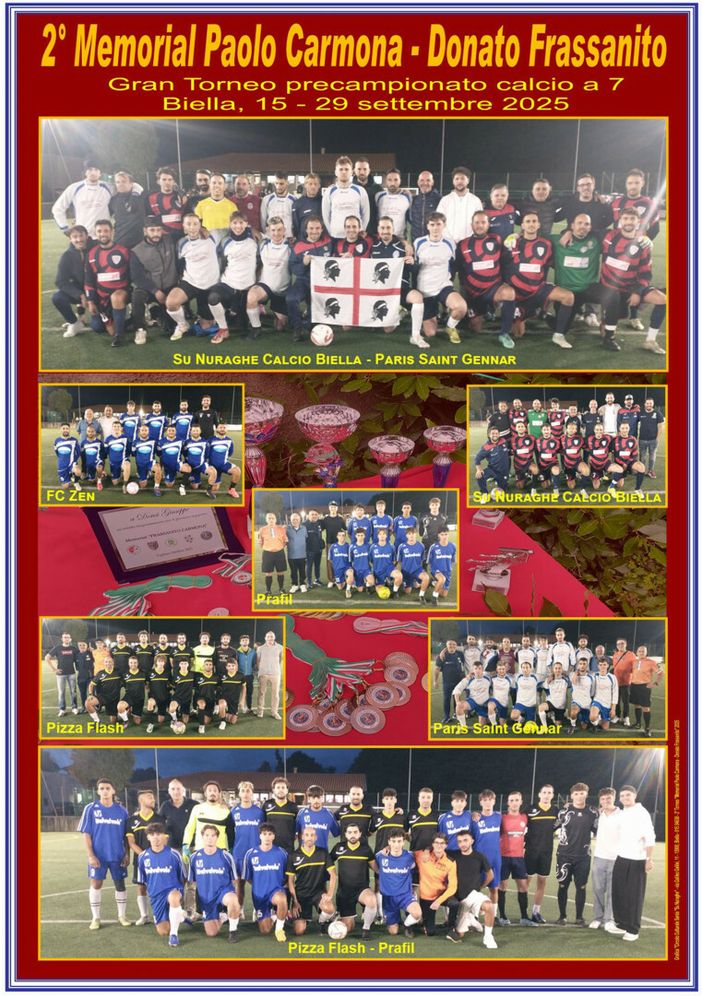 “Su Nuraghe Calcio Biella” vince il 2° Torneo Carmona-Frassanito “Su Nuraghe Calcio Biella” vince il 2° Torneo Carmona-Frassanito
