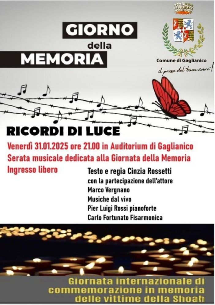 Giornata della Memoria: "Ricordi di Luce" a Gaglianico. Giornata della Memoria: "Ricordi di Luce" a Gaglianico.
