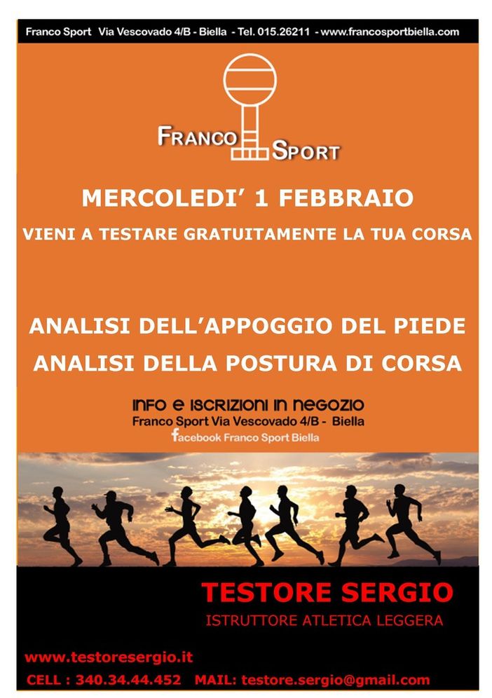 Running: Da Franco Sport, l’analisi della postura e dell’appoggio del piede