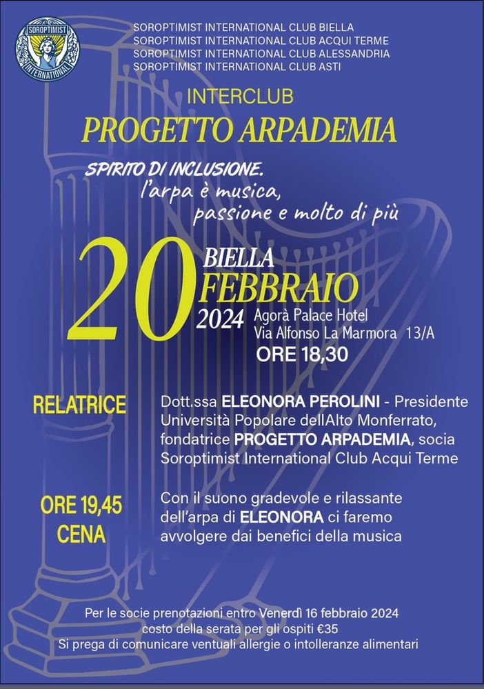 A Biella “Progetto Arpademia” con Soroptimist A Biella “Progetto Arpademia” con Soroptimist