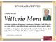 Vittorio Mora, ringraziamento