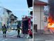 Incendio di un furgone a Sandigliano: intervento in corso - Foto D'Agostino