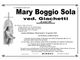 Mary Boggio Sola, ved. Giachetti