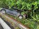 Super, incidente all'uscita di Vigliano, auto finisce nel fosso FOTO Davide Finatti per newsbiella.it