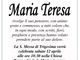 Ringraziamento famiglia Faccio per Maria Teresa