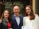 Rebecca Di Siena e Giada Lideo con il presidente Rhytmic School Carlo Vineis