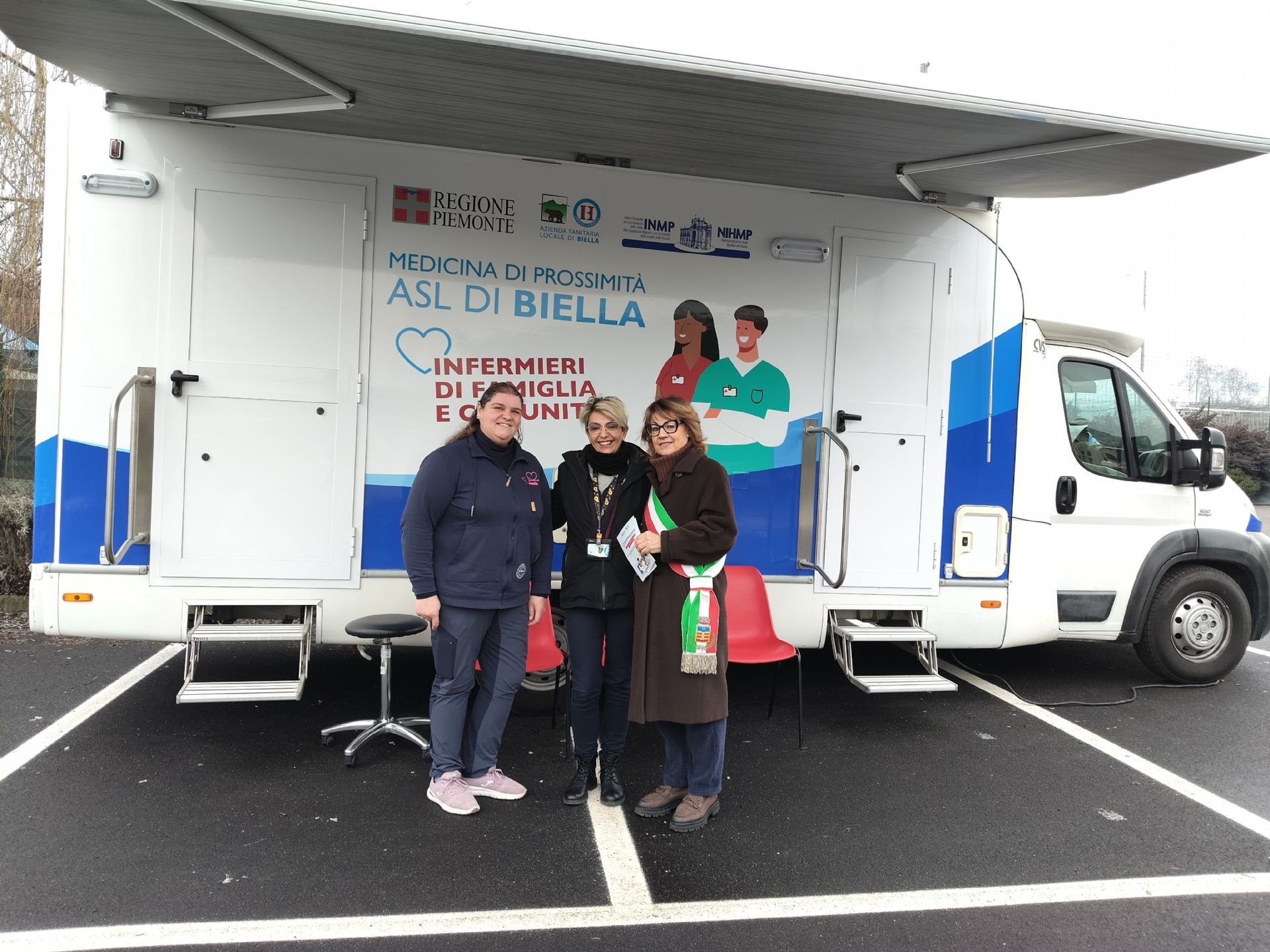 Tappa a Vigliano per il camper dell'ASL Biella, il saluto del sindaco