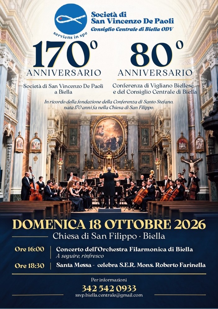 La Società di San Vincenzo De Paoli celebra 170 anni a Biella La Società di San Vincenzo De Paoli celebra 170 anni a Biella