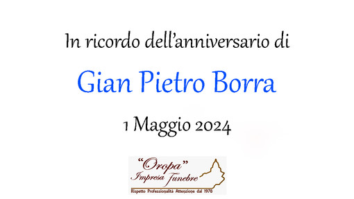 Gian Pietro Borra in ricordo dell'anniversario