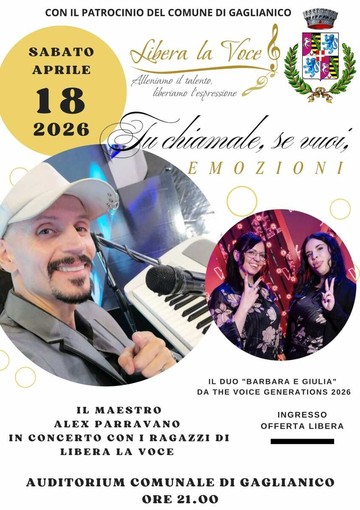 “Tu chiamale se vuoi, emozioni” a Gaglianico una serata evento dedicata alla grande musica d'autore con Alex Parravano