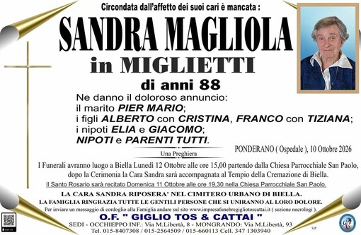 Sandra Magliola in Miglietti Sandra Magliola in Miglietti
