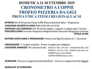 Campionato Regionale Cronometro a Coppie Acsi a Cerrione Campionato Regionale Cronometro a Coppie Acsi a Cerrione