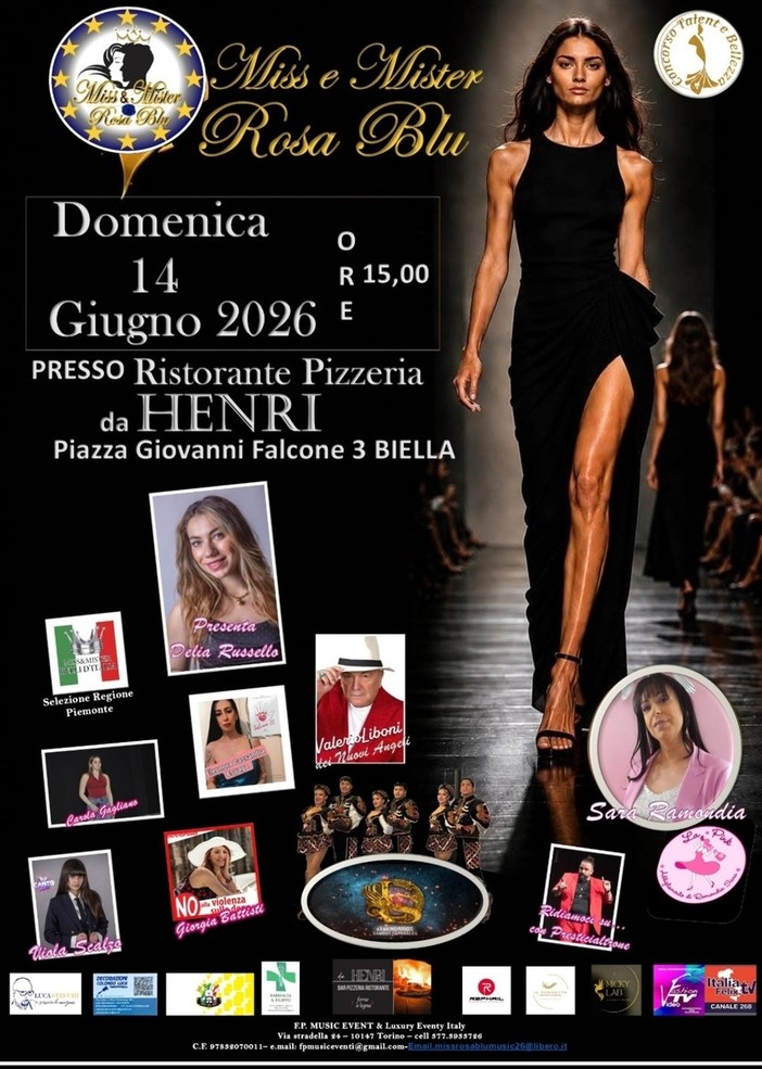 Miss Rosa Blu 2026 a Biella l’Official Casting Regione Piemonte Miss Rosa Blu 2026 a Biella l’Official Casting Regione Piemonte