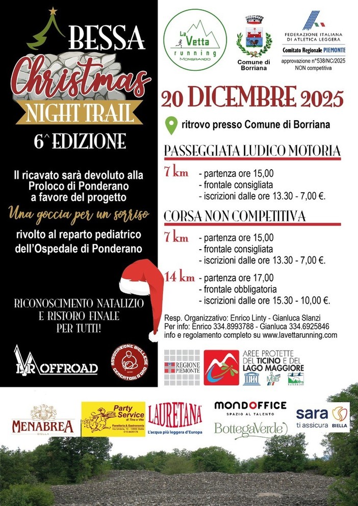 Torna la Bessa Christmas Night Trail, tutto quello che c'è da sapere Torna la Bessa Christmas Night Trail, tutto quello che c'è da sapere