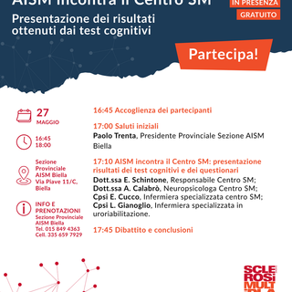 AISM Biella incontra il Centro SM: un incontro dedicato ai risultati dei test cognitivi