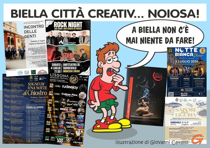 Biella, la città dove non succede mai niente... - Illustrazione di Giovanni Cavallo Biella, la città dove non succede mai niente... - Illustrazione di Giovanni Cavallo